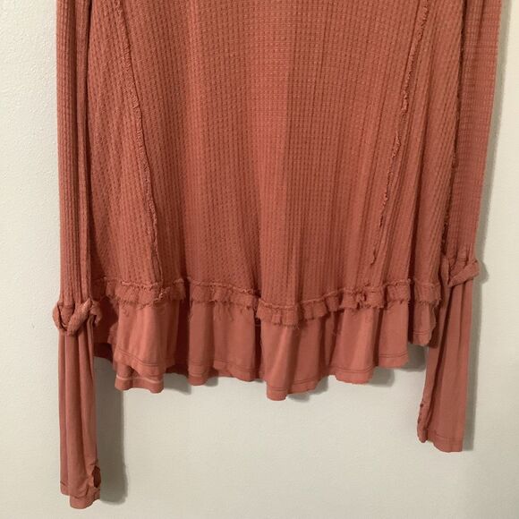 We the Free Orange Autumn Bohemian Fairy Grunge Distressed Boho Oversized Top S - Picture 8 of 8